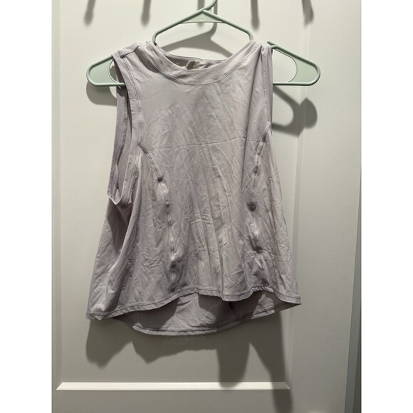 Lululemon 8 Sheer Will Cropped Tank Top *Pulse Top Stargaze Light Lilac W1BWSS - Picture 2 of 5